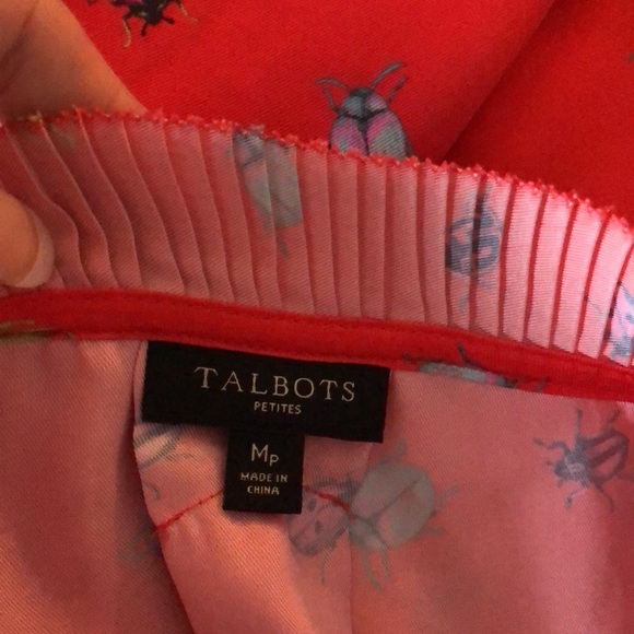 TALBOTS PLEATED RUFFLE SHELL - BRIGHT BEETLE Top - Picture 14 of 14